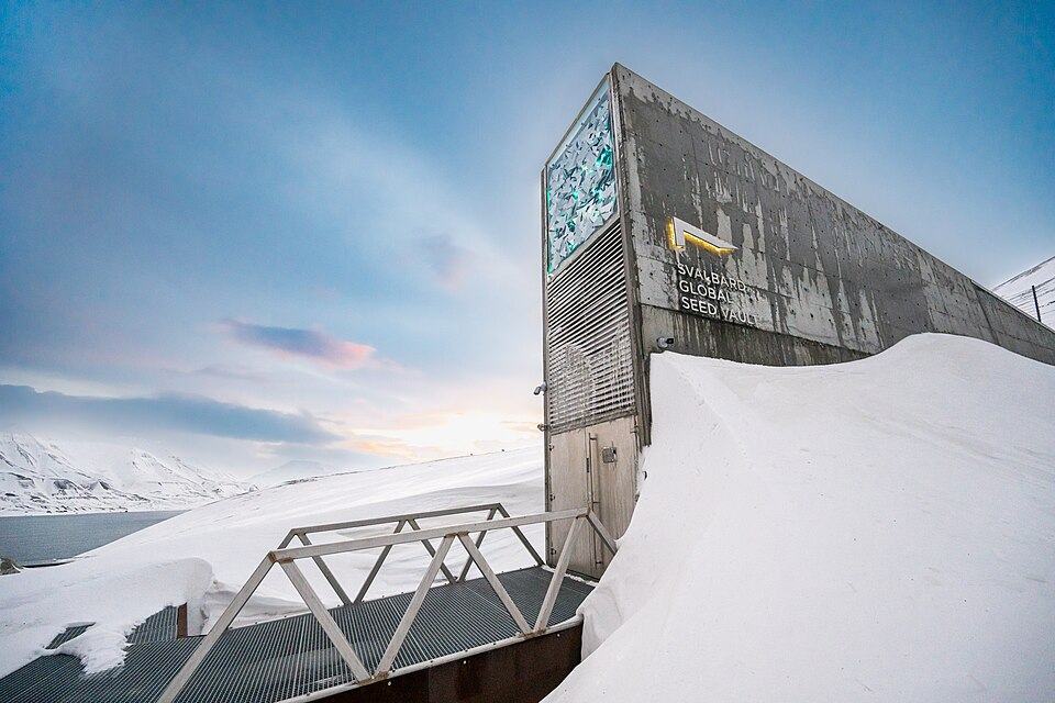 concrete entrance to the Global Seed Vault